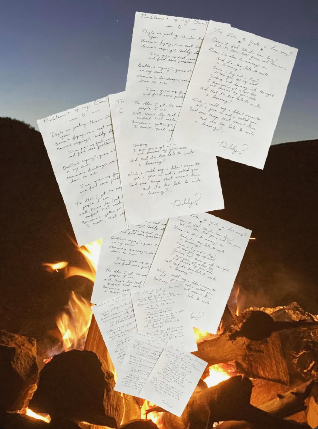 Hand-Written Lyric Sheet